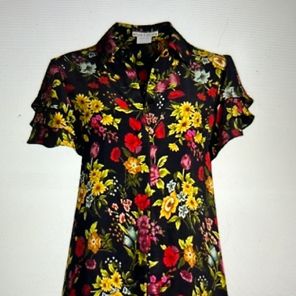 ALICE + OLIVIA  Ruffle Floral Top